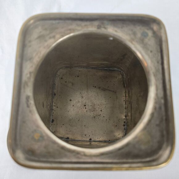 Vintage Tin Tea Canister Made in India 3.75" x 3.75" x 4.5" Decorative - Picture 4 of 10